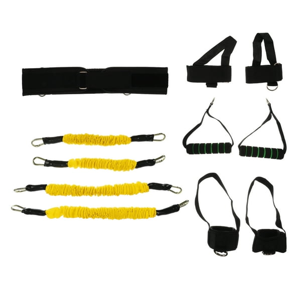 Unique Bargains Strength Resistance Bands Set for Basketball Triple Jump Football Bounce Weight Range 100LBS Yellow