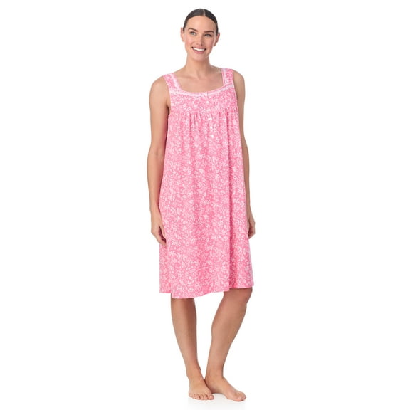 Aria Women's Sleeveless 100% Cotton Nightgown, Sizes XS-5X