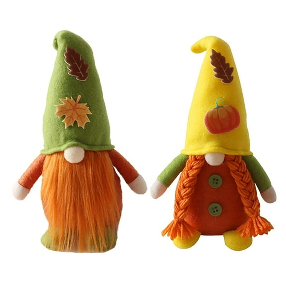 Holzlrgus Desk Decor 2Pcs Fall Gnomes Plush Thanksgiving Decorations Handmade Swedish Doll and Mrs Scandinavian Gnomes Autumn Plush Gnome Decor Thanksgiving Day Gift Table Ornaments Plushie
