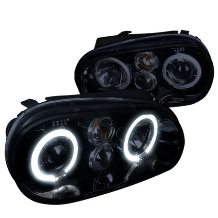 Spec-D Tuning 1999-2005 Volkswagen Golf Dual Halo Projector Headlights Mk4 1999 2000 2001 2002 2003 2004 2005 (Left +