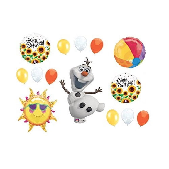 Fun in the Sun Frozen Olaf Happy Birthday Balloon Bouquet