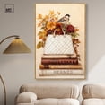 thumbnail image 3 of Little Bird with Fall Flowers Glam Canvas Fashion Art Print by Art Remedy, Gold Frame, 36 x 54, 3 of 7