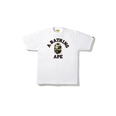 Bape - Men - Bape 1St Camo College Tee White/Camo - Size Large