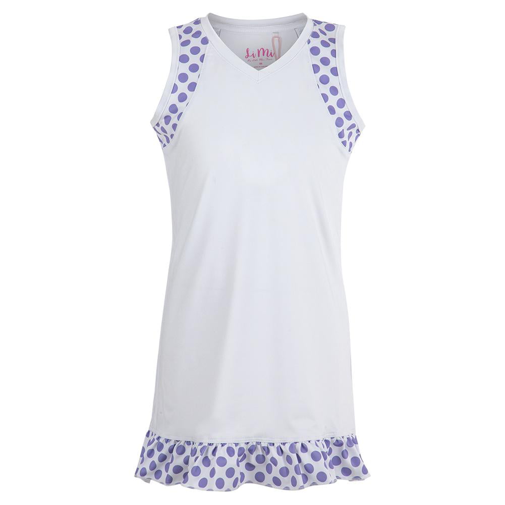 Little Miss Tennis Girls` Single Ruffle Tennis Dress White ( 5/6 White ...