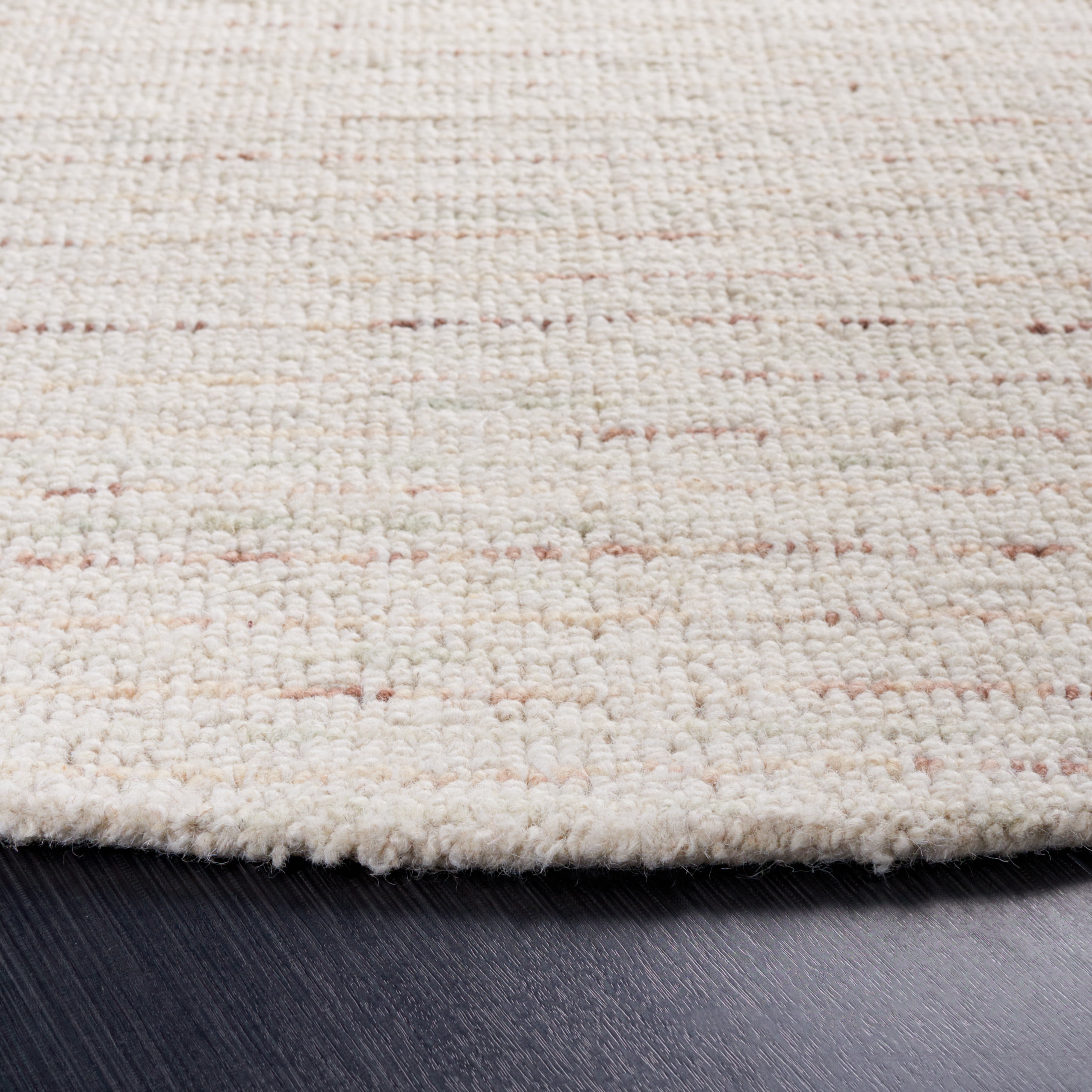 Safavieh Abstract Delia Distressed Wool Area Rug, Ivory/Brown, 6' x 6' Round