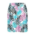 thumbnail image 5 of ZCFZJW Summer Tropical Print Beach Swim Trunks for Men Lightweight Quick Dry Drawstring Elastic Waist Bathing Suit Trendy Holiday Vacation Board Shorts with Pockets Pink M, 5 of 5