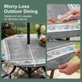 thumbnail image 5 of Round Outdoor Tablecloth with Umbrella Hole and Zipper, Grey Coastal Tablecloth with Elastic Waterproof, Vintage Summer Beach Coral Shell Starfish Patio Table Covers for 45" - 54" Picnic Pool Tables, 5 of 9
