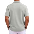 thumbnail image 5 of GrmtClth Men's Classic Polo Shirt Short Sleeve Button Placket Golf Shirt Casual Business Casual Top Breathable Quick Dry Tennis Shirt Workwear Blouse Light Gray L, 5 of 8