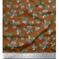thumbnail image 1 of Soimoi Tissu Popeline de Coton Feuilles et Imprimés Floraux de Roses au Mètre 42 Pouces de Large, 1 of 3