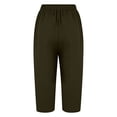 thumbnail image 4 of Gamivast Linen Pants for Women Cropped Straight Leg High Waisted Beach Pants Drawstring Elastic Waist Breathable with Pockets Easy Pull on Style for Garden Afternoons Errands and Weekend Wear, 4 of 8