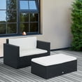 thumbnail image 2 of Outsunny Deluxe Outdoor Rattan  2pc  Sofa Set w/Ottoman, 2 of 9