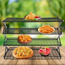 4-Tier Collapsible Cooling Rack Nonstick Coating Bakeware Bake Cookie Rack