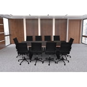Rudis II 11-Piece High Back Black Conference Set