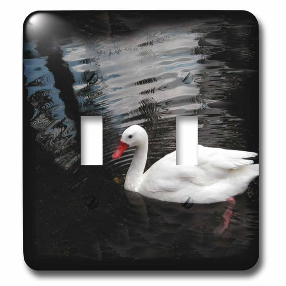 3dRose White Duck - Double Toggle Switch (lsp_1015_2)