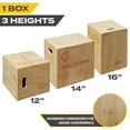 thumbnail image 3 of Philosophy Gym 3-in-1 Wooden Plyo Box - 16" x 14" x 12", Wood Plyometric Jump Box Platform for Home Gym, HIIT, Jumps, Step-Ups, and Strength Training, 3 of 8