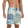 thumbnail image 2 of Fotbe Algae Corals and Seashells Pajama Shorts for Men, Men's Pajama Bottoms, Sleepwear,Short Pajama Pants-Medium, 2 of 9