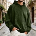 thumbnail image 2 of FINALGANG Men's Hoodie Solid Color Loose Fit Sweatshirt Long Sleeve Kangaroo Pocket Pullover For Casual Daily Outdoor Wear Leisure Sweatshirts, 2 of 4