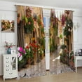 thumbnail image 5 of Italian Architectural Landscape Blackout Curtains,Vintage European Style Natural Plants Flowers Architectural Art Window Treatments Drapes for Kitchen Living Room Bedroom 42x63in, 5 of 6