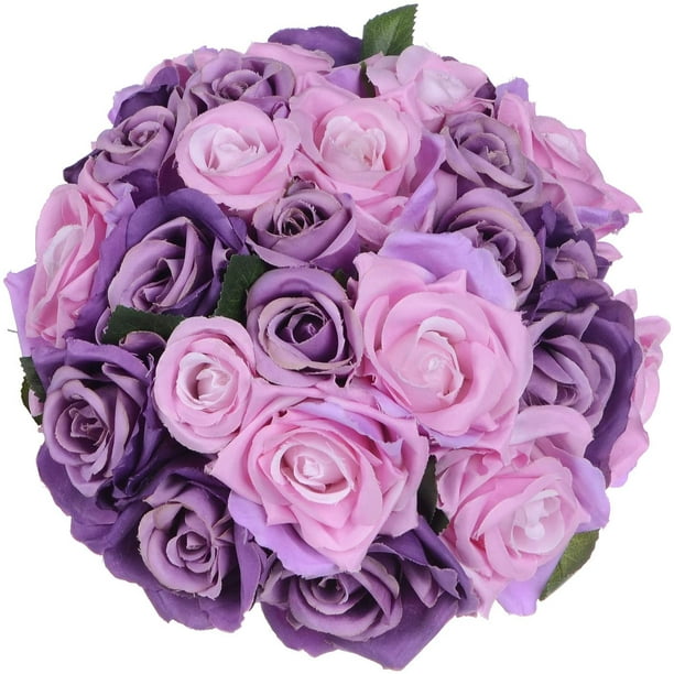 Flores artificiales Ramo de rosas Flores falsas Seda Plástico Artificial Rosas blancas Ramo de boda nupcial para el hogar Jardín Fiesta Decoración de la boda Zhivalor CZJJ-HQ43-4