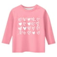 thumbnail image 3 of Hienoo Toddler Girls Valentine's Day T-Shirt Heart Prints 3/4 Sleeve Round Neck T-Shirt Tee, 3 of 3