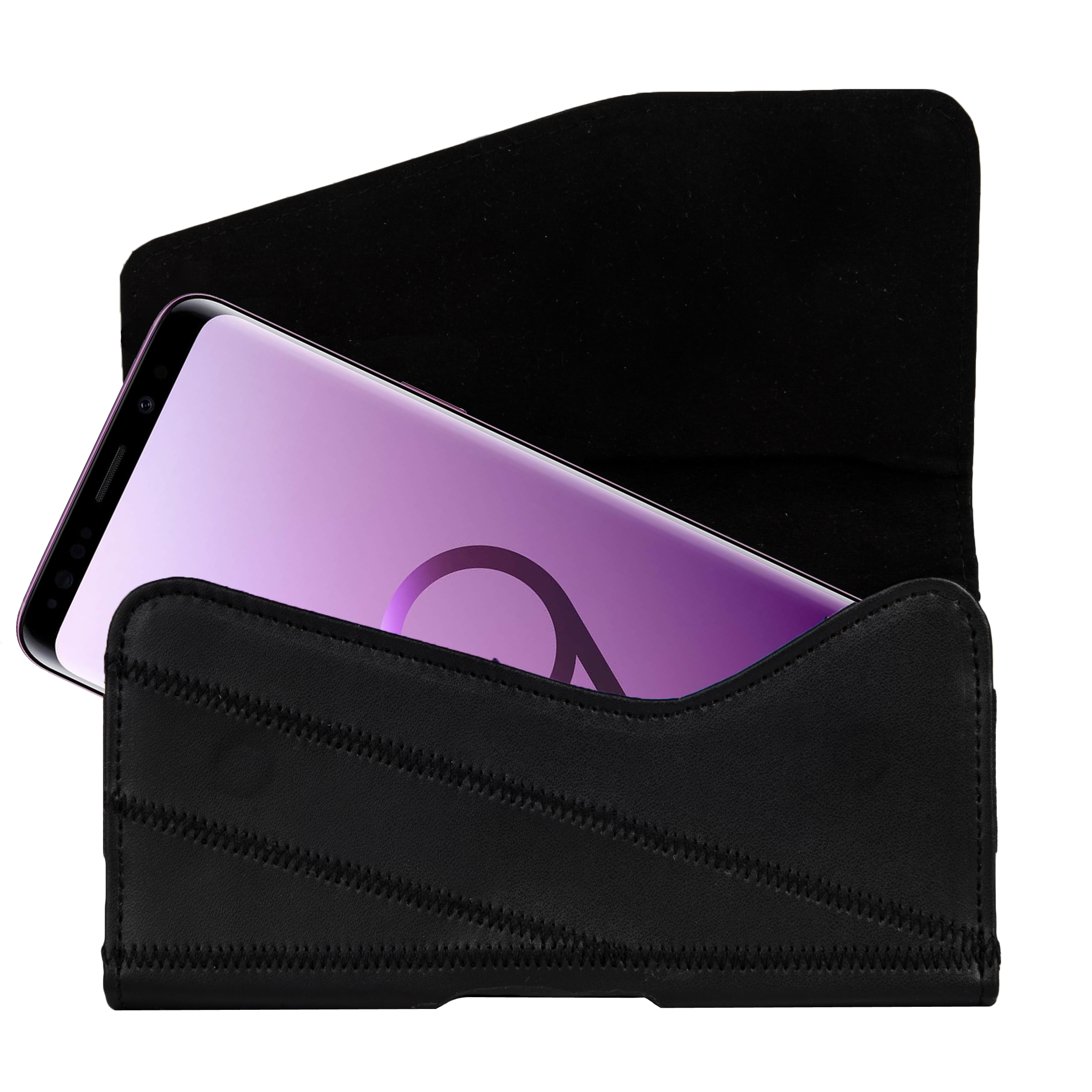 Vegan Leather Angled Cover Holster Carrying Case with Belt Loop and Clip for Samsung Galaxy s9 / s8 /s7