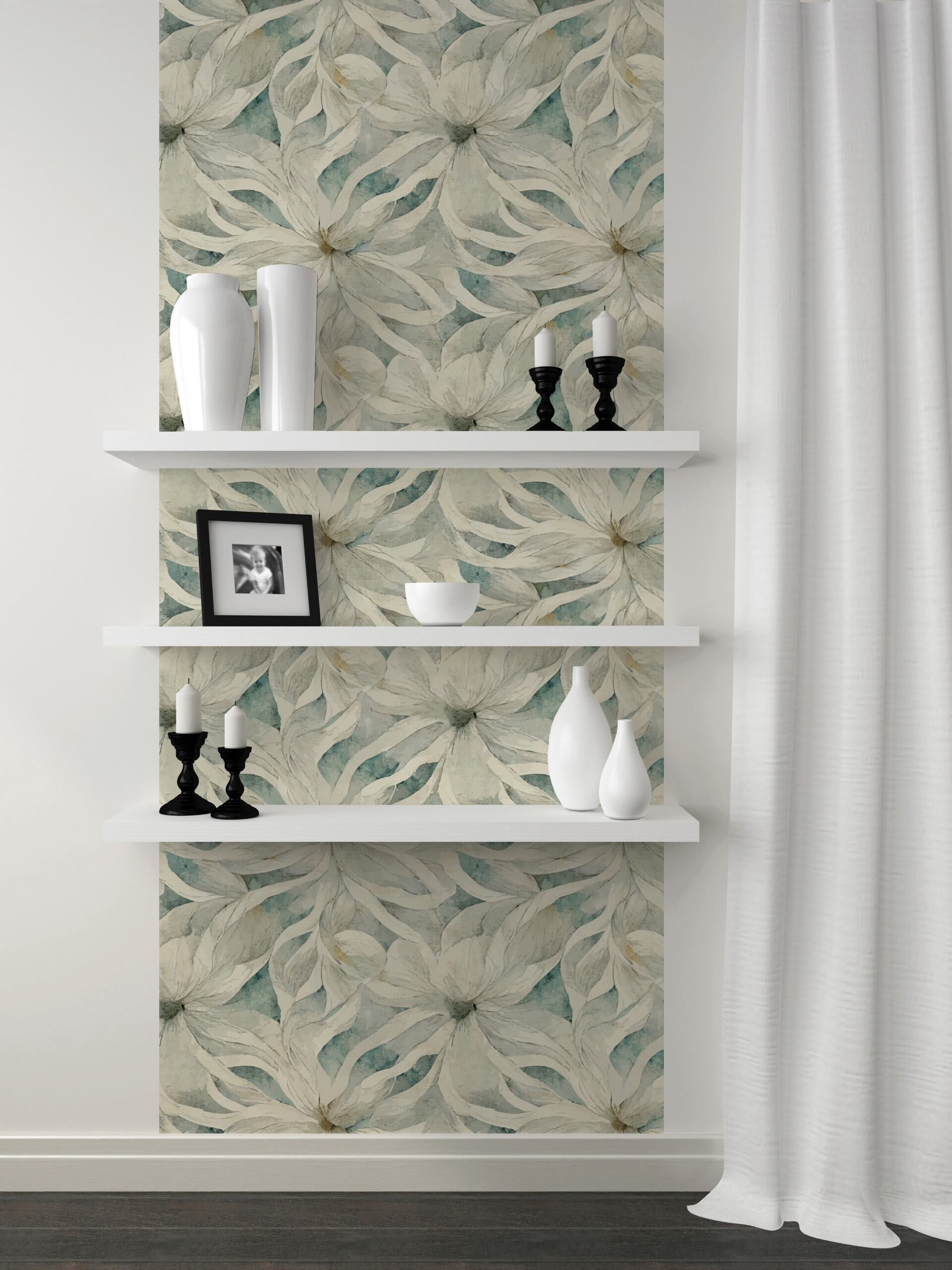 Wall Wear Peel and Stick Wallpaper Roll – 17.5" x 216" Urban Stems Design - Removable Vinyl Wallpaper – Anti-Air Bubble, Renter-Friendly, Self-Adhesive – Easy to Apply & Remove – Modern Home Décor
