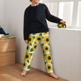 thumbnail image 5 of Wukai Sunflowers Print Teenagers' Pajama Pant Sleep Pajama Lounge Pant PJ Bottoms with Pockets and Button Fly(Available in Big & Tall)-Medium, 5 of 6