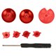 thumbnail image 3 of Botones de metal del controlador de juego reemplazo D Pad Botón de reparación del controlador de cabeza de hongo Fácil instalación Aleación de aluminio Rojo para Gamepad ANGGREK Otros, 3 of 8