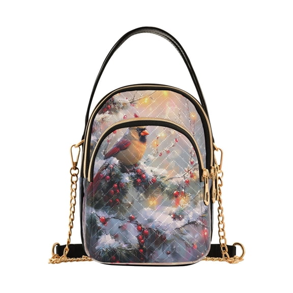 Cross Body Fashion Shoulder Waist Purse Bags Cardinal in A Winter Wonderland Pocket Handbags