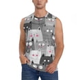 thumbnail image 1 of Fotbe Cats Group Men's Camiseta sin Mangas Estampada para Hombres, Playera Casual para Gimnasio, Entrenamiento, Playa-Large, 1 of 7