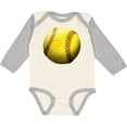 thumbnail image 3 of Inktastic Yellow Softball Boys or Girls Long Sleeve Baby Bodysuit, 3 of 5