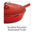 thumbnail image 3 of Tramontina Bestow Poêle en Fonte Émaillée avec Couvercle, Poêle à Frire de 10 Pouces, Rouge Dégradé, Compatible Four, 3 of 8