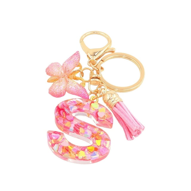 RXIRUCGD Fashion 26-letter Key Chain Pendant Butterflys Tassel Key Chain Elegant Fashion Multi-functional Use
