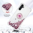 thumbnail image 4 of Glitter Clear Sparkly Bling Case for Samsung Galaxy A14 5G for Women Girls, Flowing Liquid Quicksand Cover with Diamond Ring Holder Case for Samsung Galaxy A14 4G/5G  Rose Gold, 4 of 14