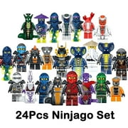 Set of 24 pcs Ninjago Mini Figures Kai Jay Sensei Wu Master Building Blocks Toys