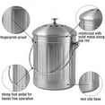 thumbnail image 2 of Odorless Stainless Steel Compost Bucket for Kitchen - Kitchen Compost Bin - Includes Replacement Charcoal Filters (Shiny Stainless Steel, 5 Liters), 2 of 5