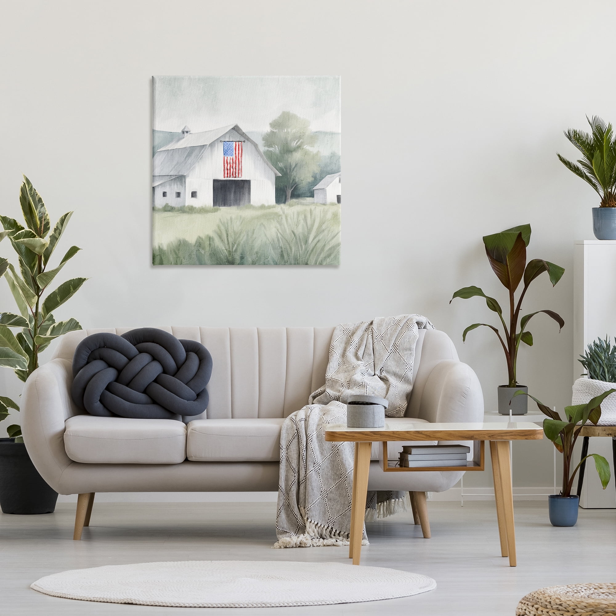 Stupell Industries Home USA Flag Barn Canvas Wall Art, design by Kim Allen