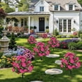 thumbnail image 4 of Xecvkr Outdoor Simulation Flower Ground Arrangement Patio Begonia Artificial Potted Plants Fake Bouquet Maintenance Free Decoration Easy Setup All Year 1 Piece Hot Pink, 4 of 9