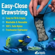 Aquatic Experts - High-Flow Mesh Media Filter Bags with Drawstring - Ideal for Aquarium Filtration, 4 Pack, 3 x 8