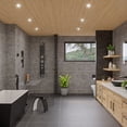 thumbnail image 4 of ALFI brand ABSP55B Black Glass Shower Panel with 2 Body Sprays and Rain Shower Head, 4 of 10