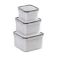 thumbnail image 3 of Juego de 3 recipientes para almacenar alimentos, cajas bento sin BPA con tapa Cuadrado, 3 of 9