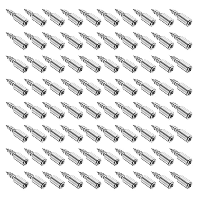 60 Piezas Soportes de Estante de Tornillo, Clavos de Estante de Metal con Tornillos Autoperforantes para Soporte de Laminado de Gabinete (Tono Plateado)