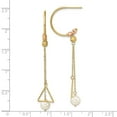 thumbnail image 2 of Auriga 14k Yellow Gold Half Circle 6mm Pearl Dangle Earrings for Women(L- 64.7mm, W- 10.5mm), 2 of 4