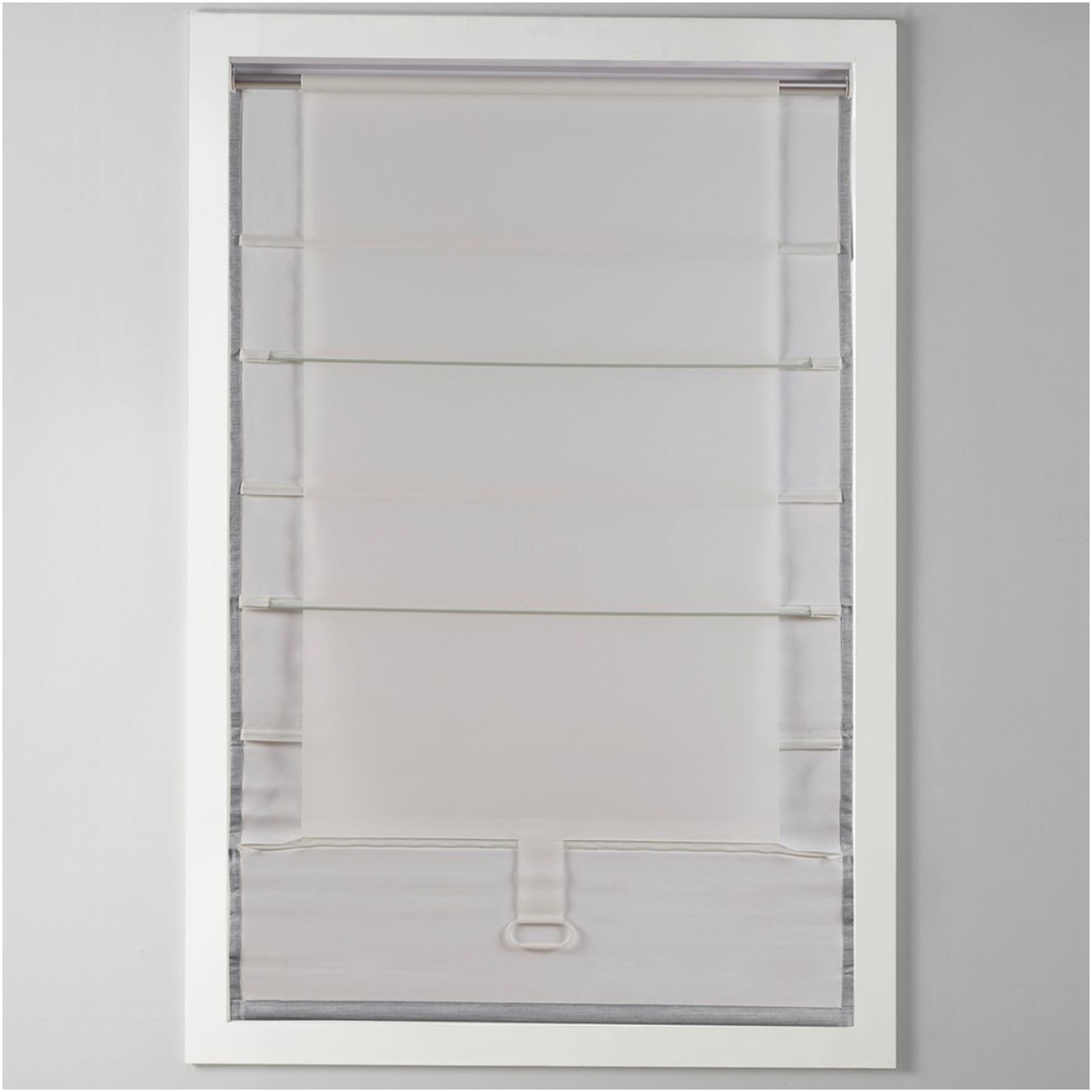 JERFIT Grey Basketweave Cordless Roman Shade for Windows, Thermal Insulated Room Darkening Window Blinds, 64" Length, Easy Mount & Clean, Polyester Fabric