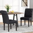 thumbnail image 5 of Black Roll Top Dining Chairs with Wooden Frame / Comfortable for Long Meals, Simple to Assemble, 5 of 5