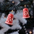 thumbnail image 5 of CuiLiyq 2 Pcs Christmas Bells Ornaments, Large Red Metal Bells for Christmas Tree Wreath Garland Fireplace Decoration, Xmas Hanging Pendant For Holiday Wedding Party Decor (B), 5 of 6