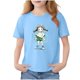 thumbnail image 2 of Blusas y camisas de manga corta con cuello redondo para niños Camiseta de verano de manga corta estampada para niñas Jersey elegante de cuello redondo para niñas Top de algodón para niños, 2 of 6