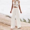 thumbnail image 6 of RotHome Womens Boho Pants Linen Wide Leg High Waist Casual Flowy Palazzo Trousers Summer Beach Vacation Travel Outfits Spring Cruise Clothes 2026 Plus Size, 6 of 9