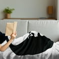 thumbnail image 3 of Yin Yang Soft Flannel Fleece Blanket, Human Silhouette Doing Yoga Staying in Balance with Lotus Pose for Serenity, Cozy Plush for Indoor and Outdoor Use, 50" x 60", Black and White, by Ambesonne, 3 of 5