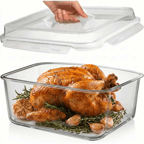 Razab 6500ml, 220oz, 28 Cup Large Glass Storage Containers with Lids, BPA Free Baking Container for Casseroles, Lasagna and Roasting Turkey